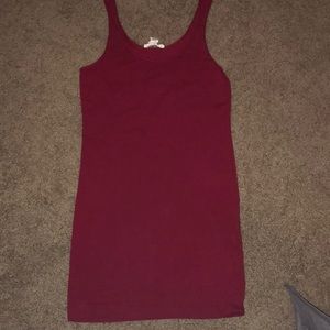 Maroon midi bodycon dress